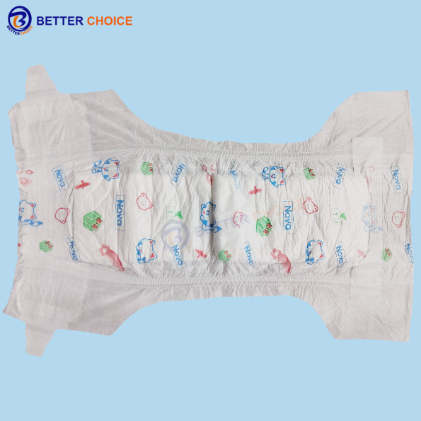 Baby diaper with magic tapes cloth-like back sheet